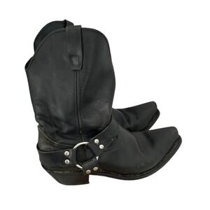 Durango RD250 Women Black Leather Harness Biker Western Cowboy Boots Size 8M